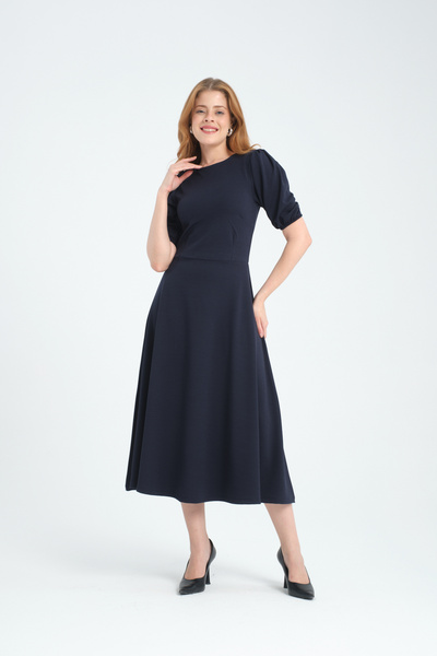 ESPİNA Γυναικείο φόρεμα κρεπ μίντι μήκους με φερμουάρ στην πλάτη