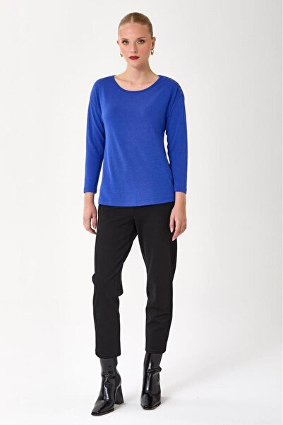 İKİLER Low Sleeve Eyelet Detailed Blouse 245-1004