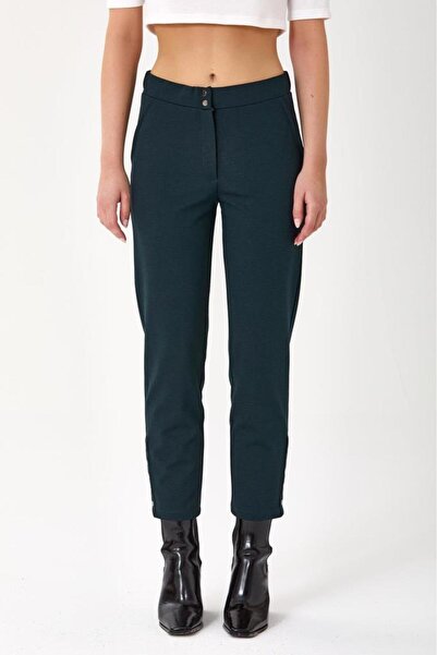 İKİLER Beli Lastikli Paçası Çıtçıtlı Pantolon 245-2009