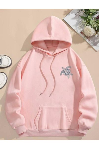 NO 601 Φούτερ με στάμπα Unisex Pink Hood Bag