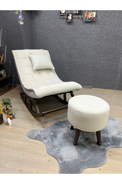 Asedia Miskin PUFLU Ceviz Sallanan Sandalye Dinlenme Koltuğu baba koltuğu