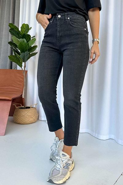 Ka Hijab Black Boyfit Jeans - Cut Leg