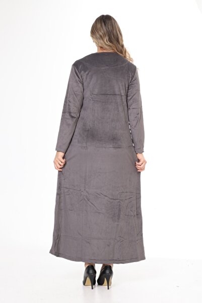 mervemoda Women's Long Sleeve Velvet Dress