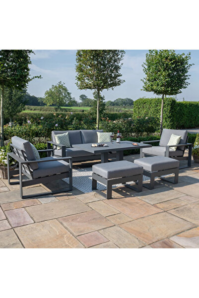 SCY Melograno 2 1 1 2 Adet Puf Orta Masalı Bahçe Mobilyası Ayaklı Minderli Dı...