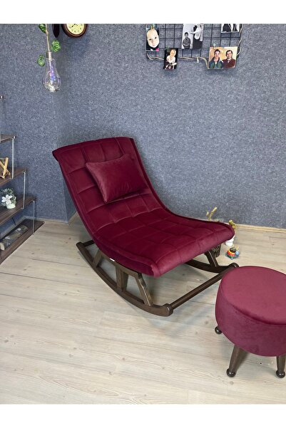 Asedia Miskin PUFLU Ceviz Sallanan Sandalye Dinlenme Koltuğu baba koltuğu