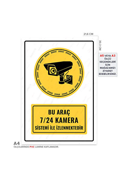 KanvasSepeti Bu Araç 7/24 Kamera Sistemi ile İzlenmektedir Uyarı Folyo Etiket...