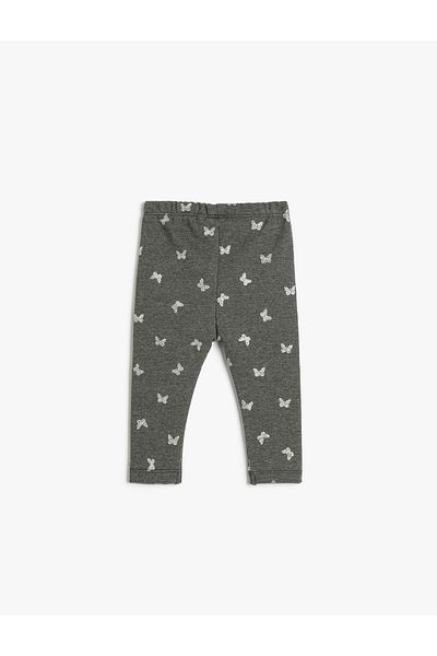 Koton Glitter Detailed Butterfly Printed Raised Leggings