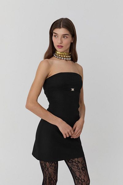 Quzu Mini rochie neagra fara bretele
