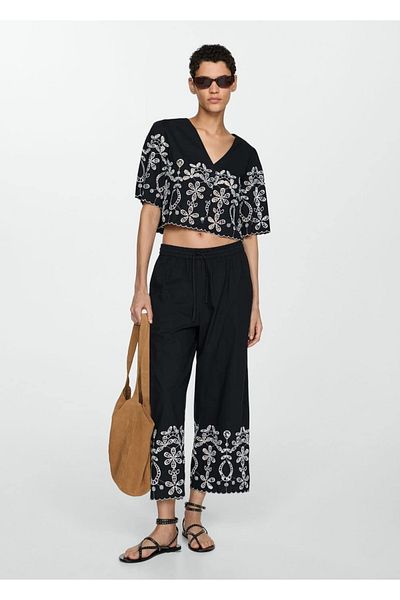 MANGO Woman Bluza crop brodata