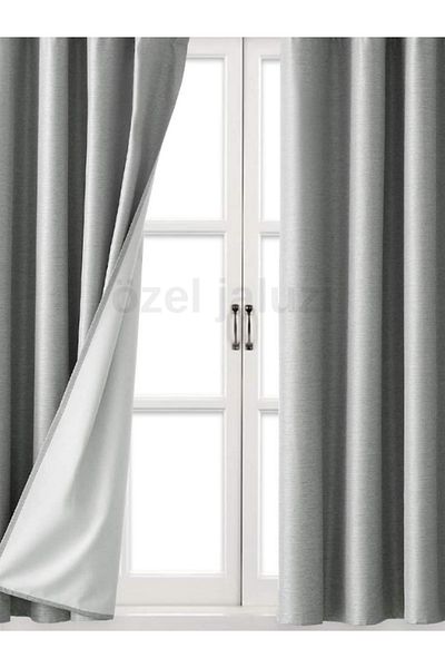 Özel Jaluzi Gray Blackout Non-Pile Sunshade – Light Glossy (528)