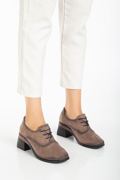 Dilimler Ayakkabı Mink Suede Tied Ready-Sole Women's Casual Shoes