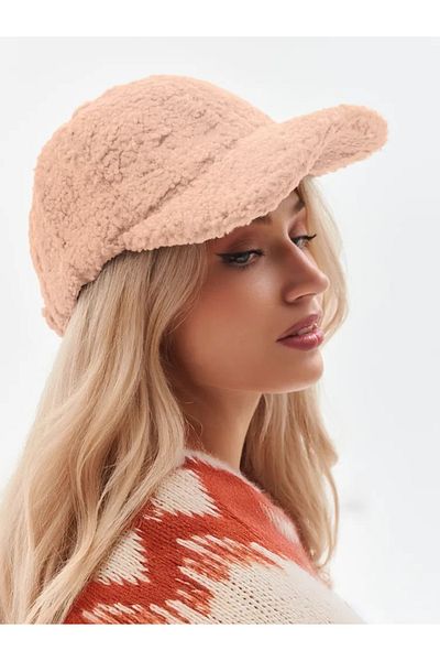 derikem Dried Rose Women's Winter Merino Curly Plush Hat