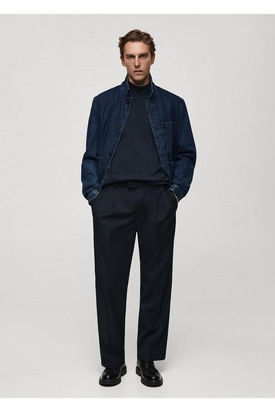 MANGO Man Perkins Collar Cotton T-Shirt