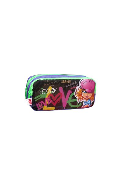 Polin Double Eyed Patterned Pencil Bag