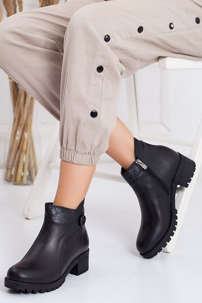 Dilimler Ayakkabı Genuine Leather Black Women's Boots