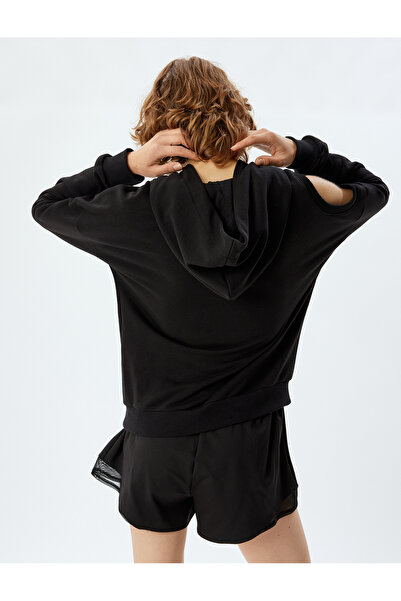 Koton Φούτερ Oversize με κουκούλα - παράθυρο με λεπτομέρειες, μακρυμάνικο