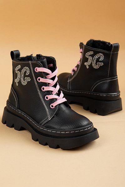 Dilimler Ayakkabı Şiringenç Orthopedic Bound Zippered Leather Powder Girl's Boots