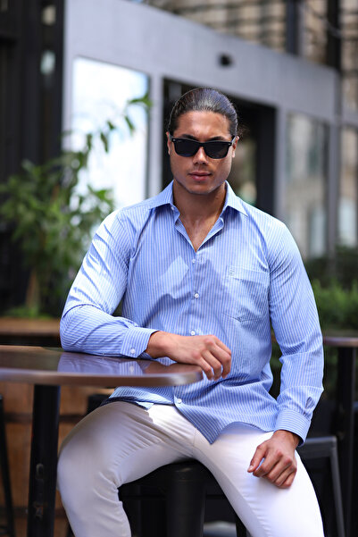 PASSERO Regular Fit Kareli Çizgili Emilio Gömlek