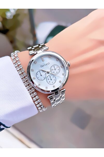 Ferrucci Silver Color Steel Cord 3 Atm Waterproof Satisfied Women Wristwatch ...