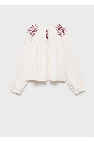 MANGO Kids Blouse with embroidery detail