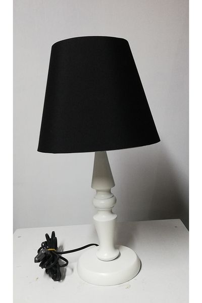 TEKAY AYDINLATMA Bedroom Lampshade with Wooden Legs Natural Legs Dark Walnut Legs
