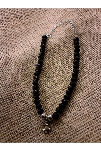 KUPEX 28 cm Black Crystal Choker Necklace
