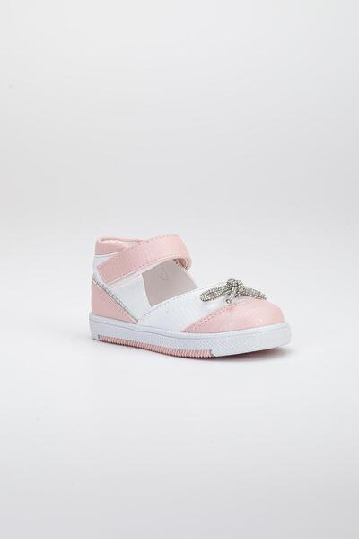 Dilimler Ayakkabı Şirinbebe Velcro Stoned Powder Girl İlkadım Baby Shoes