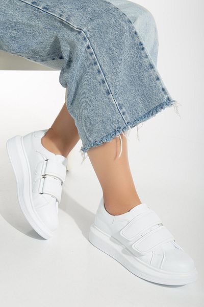 Dilimler Ayakkabı Pantofi sport albi de damă - talpă cu balon, 2 velcro