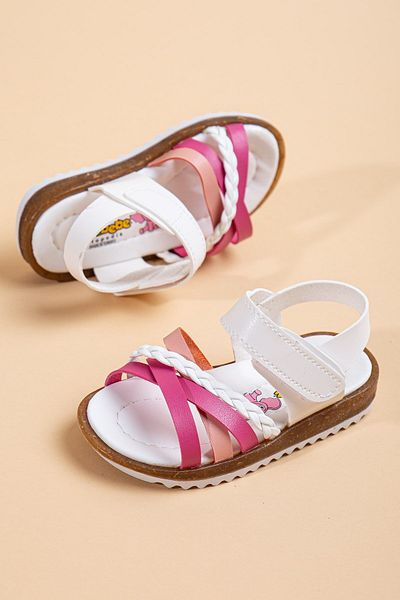 Dilimler Ayakkabı Cute Baby Orthopedic Braided Fuchsia Girl Ilkadım Baby Sandals