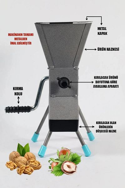 Toptancı Amca Metal Hazelnut, Almond and Walnut Crushing Machine - Adjustable