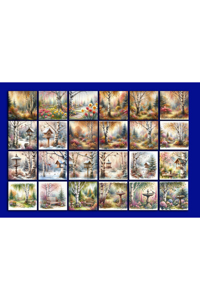 TELLGRAF Manzara Temalı Kartpostal Seti (10x10 cm 24 Adet)