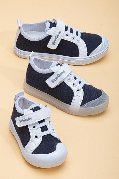 Dilimler Ayakkabı Şirinbebe Şiringenç Linen Navy Blue White Men's İlkadım Baby Kids Shoes