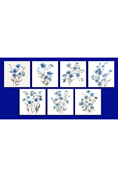 TELLGRAF مجموعة بطاقات بريدية تحت عنوان الزهور الزرقاء (10x10 سم 7 قطع)