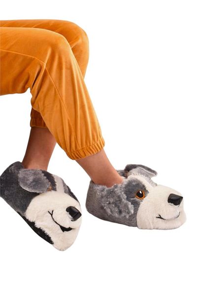 Liger Παντόφλες Unisex Grey Cute Dog Figured Αντιολισθητική βάση