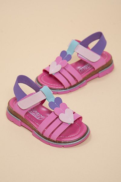 Dilimler Ayakkabı Cute Young Orthopedic Heart Purple Girl's Sandals