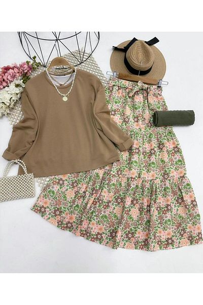 YILMAZBARMAZ Çalikuşu Double Set with Skirt