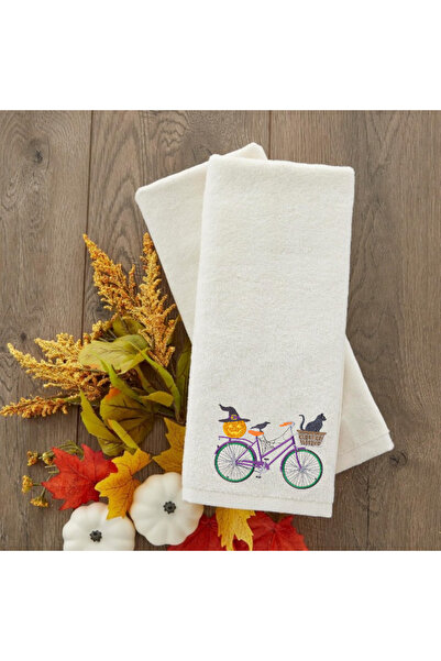 Ursa هالوين الهالوين دراجة تصميم منشفة مطرزة 30X50