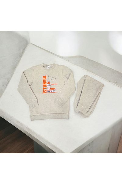 Mira Kids Boy's Winter Top and Bottom Set Istanbul Printed