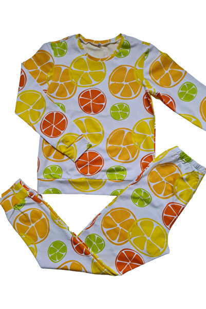 GÜNEŞ ÇOCUK GİYİM Limon Desenli Kız Çocuk Pijama