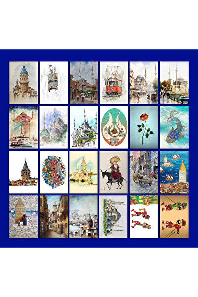 TELLGRAF İstanbul Temalı Kartpostal Seti (10x15 cm 24 Adet)