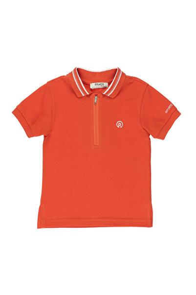 Panço Erkek Bebek Triko Yakalı Oranj Pike Tişört