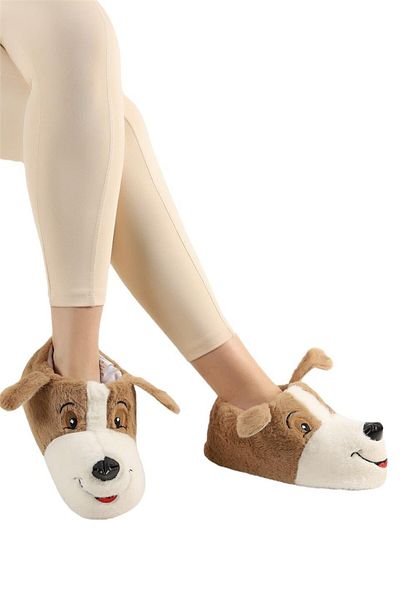 Liger Unisex Cute Αντιολισθητική Βάση - Παντόφλες Σκύλου MINK