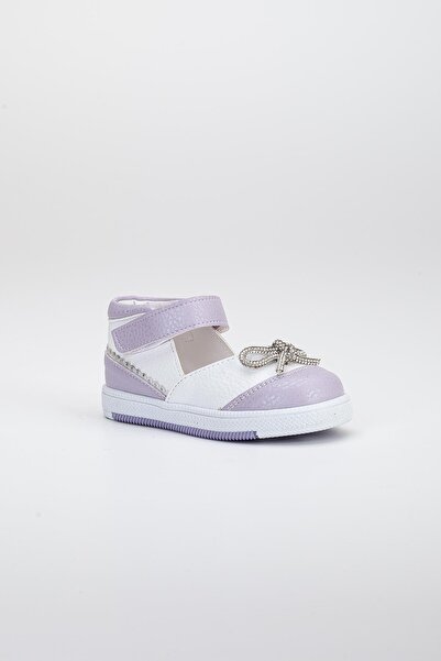 Dilimler Ayakkabı Şirinbebe Cırtlı Taşlı Lila Kız İlkadım Bebek Ayakkabısı
