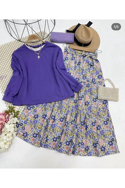 modasindoma Çalikuşu Double Set with Skirt