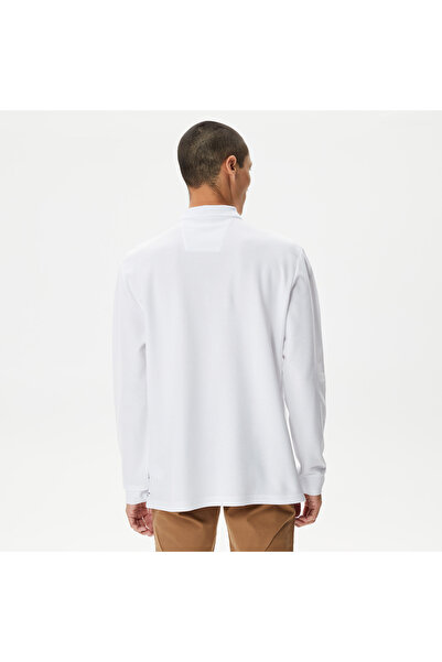 Nautica Ανδρικό μπλουζάκι με μακρυμάνικο λαιμόκοψη σε λευκό χρώμα