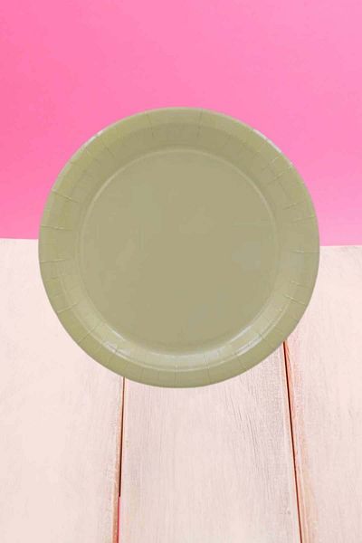 TURKUAZ PARTY Cardboard Plate 8 Pieces - Pastel Yellow - 23 cm