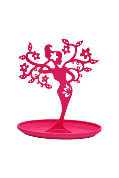 NBShop حامل مجوهرات بتصميم جنية الشجرة الوردية - شماعة