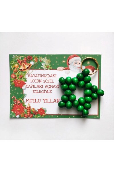 bmk bi mo ki accessories Yeşil 10 Adet Anahtarlık - Yılbaşı Hediyesi - Tek Te...