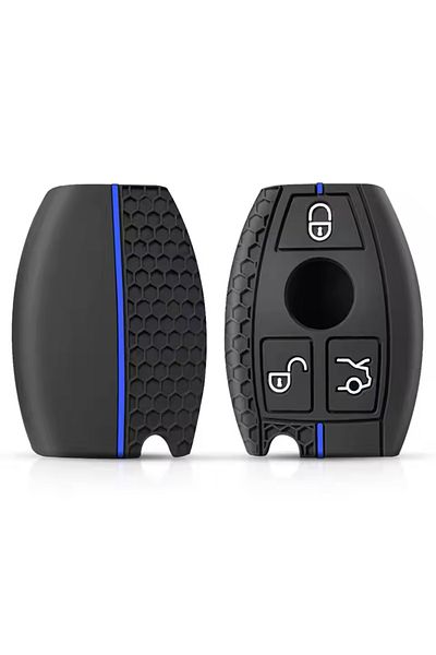 emii auto spare parts Mercedes E C Class - Gla Cla Glk Glc W204 W463 W176 W251 Amg Compatible Black/Blue Key Case