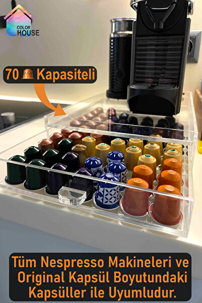 color house Kahve Kapsül Standı Kahve Standı ( Nespresso Original Ebatında 70 Kapsül Kapasiteli )